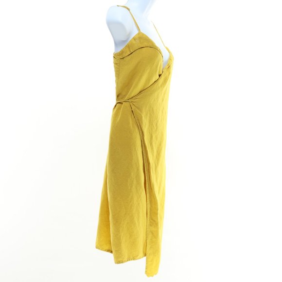 Reformation CRUZ Wrap Dress Dress • XS • Gold/Yellow - Picture 2 of 11